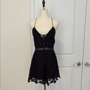 Elegant Black Lace Romper